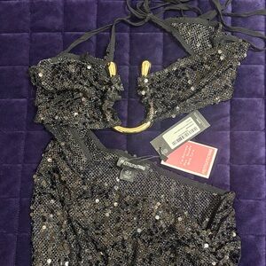 PrettyLittleThing Glittering Black Maxi Dress